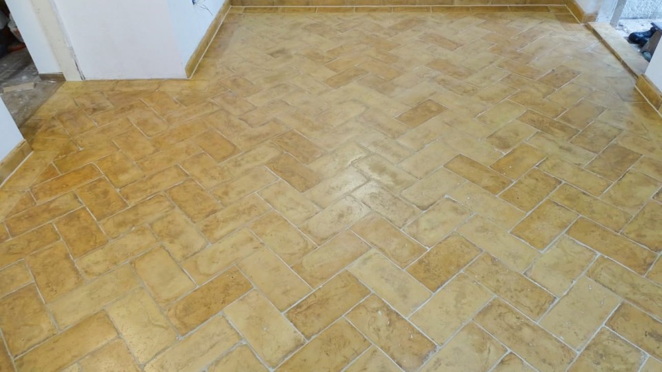 Terra Cotta Gialla ribja kost z obrobo 11