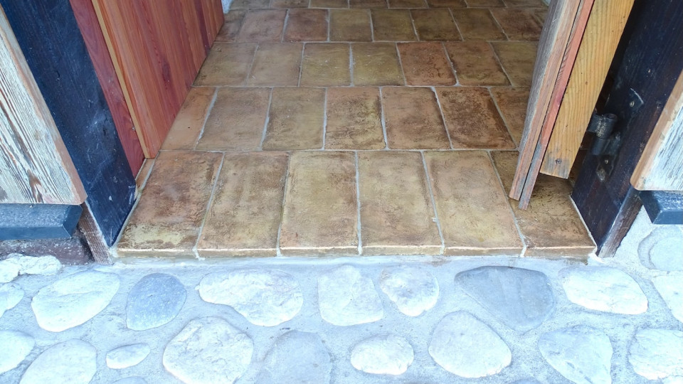 Terra Cotta gialla ribja kost z obrobo 18